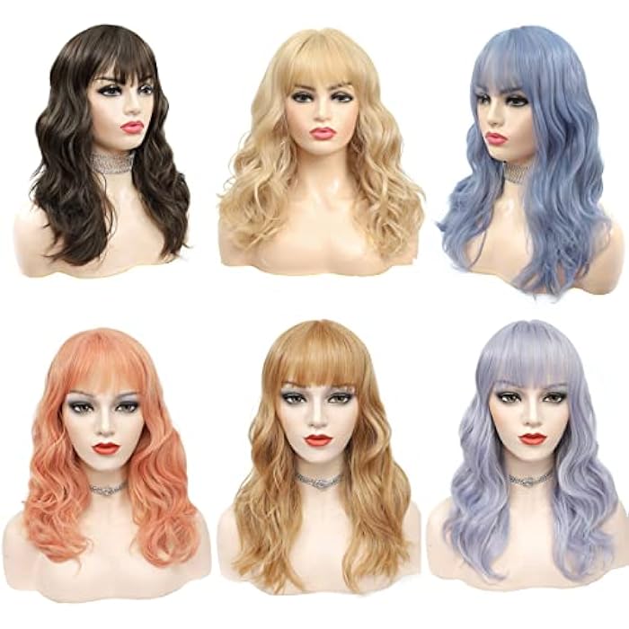 DILLARDS X-Tress Bob Wig Black 45 Cm Women's Wig With Charming Fringe Black Wig For Girls Hair Curly Wig With Rubber Cap Comfortable To Wear (Brown) - Image 3